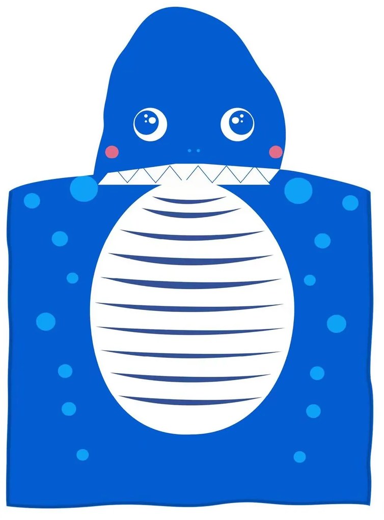 Poncho copii Culoare albastru , HIDDEN SHARK 60 x 120 cm