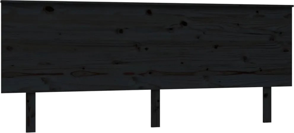 vidaXL Tăblie de pat, negru, 204x6x82,5 cm, lemn masiv de pin