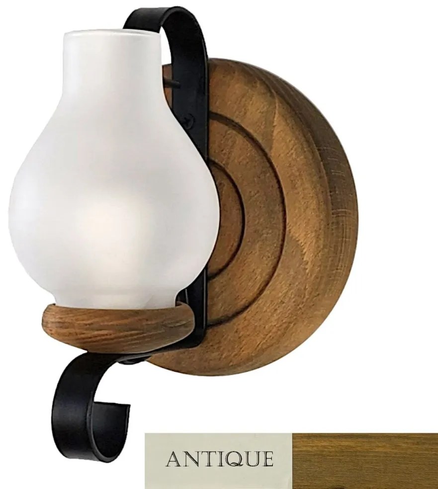 Aplica de perete rustica fabricata manual din lemn Roata WOOD-RO-AP1