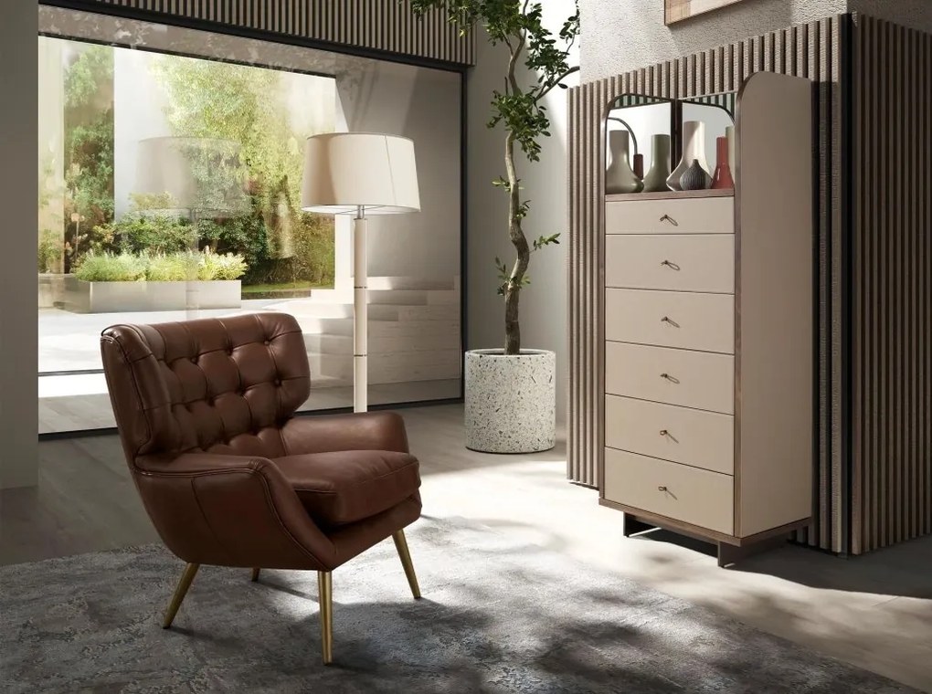 Comoda cu oglinda, sertar cu spatiu pentru ceasuri si bijuterii Chiffonier