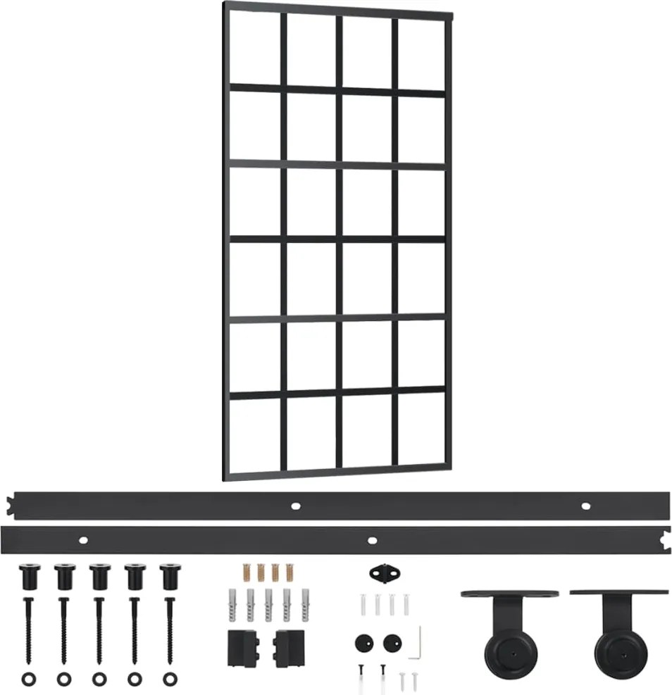 vidaXL Ușă glisantă cu set feronerie, 102x205 cm, sticlă ESG/aluminiu