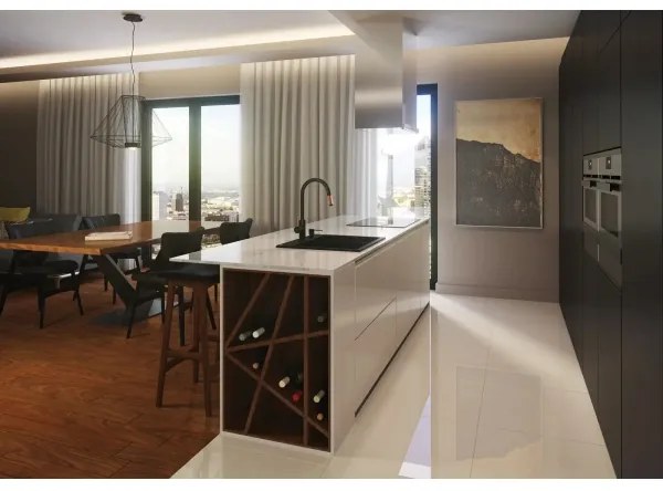 Baterie pentru chiuvetă Deante ASTER BCA_B64M, negru/alamă