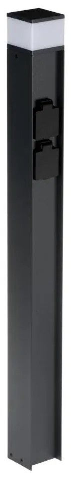 Lampă de exterior cu 2 prize Kanlux 38767 DASTEN 1xG9/11W/230V 80 cm IP44 negru