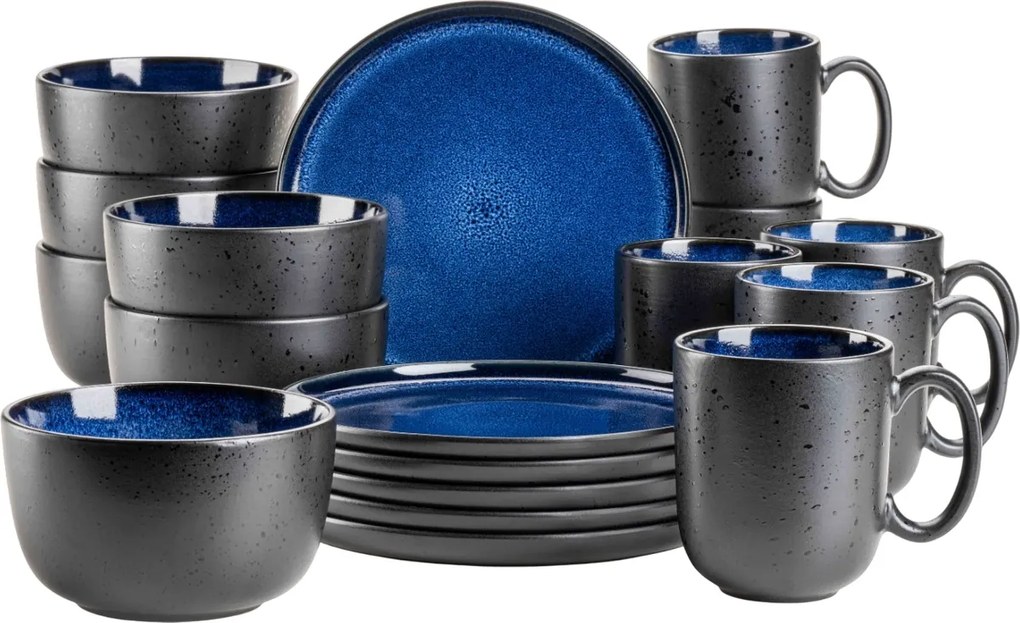 Mäser Set de vase pentru micul dejun 18 piese NIARA – albastru