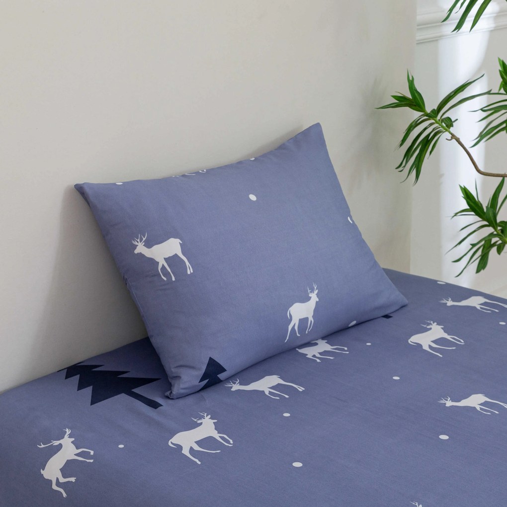 Cearsaf si fata de perna DEER AND TREE Dimensiune: 2 ks 50 x 70 cm | 200 x 240 cm