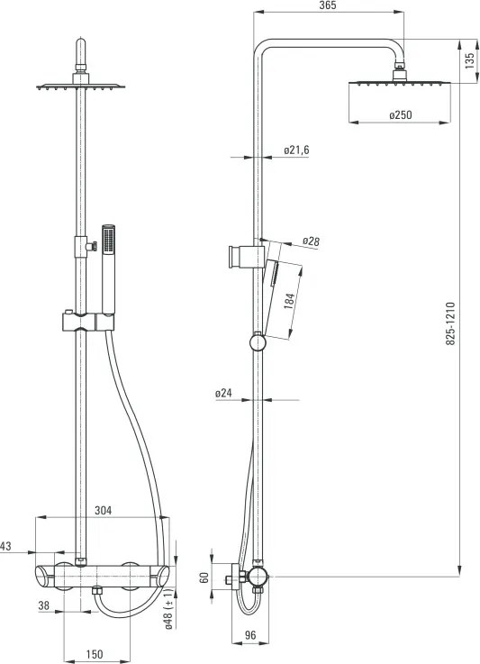 Arnika Set de dus cu baterie NAC01QK @deante