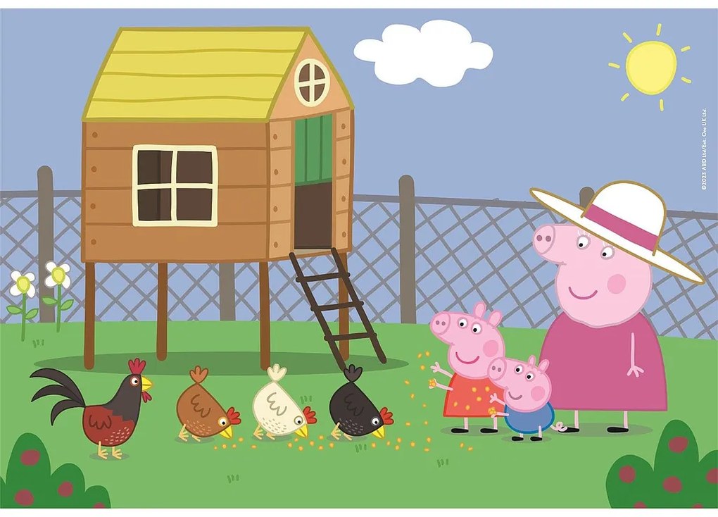 Purcelușa Peppa Chicken Coop Puzzle maxi Clementoni de 60 de piese