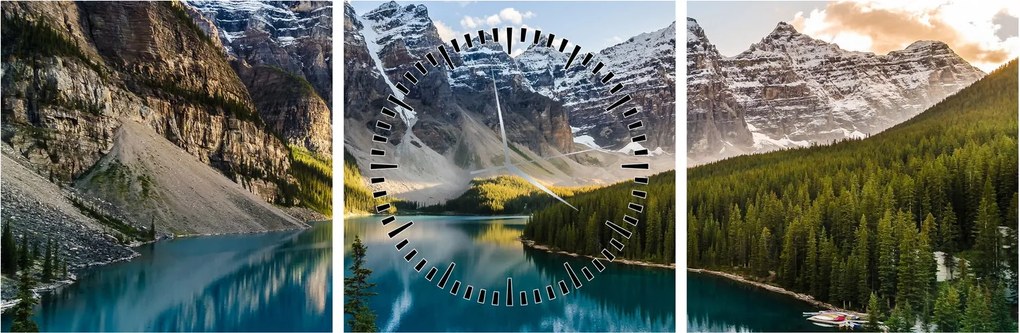 Tablou - Kanada. Parcul național Banff, Moraine Lake (cu ceas) (90x30 cm)