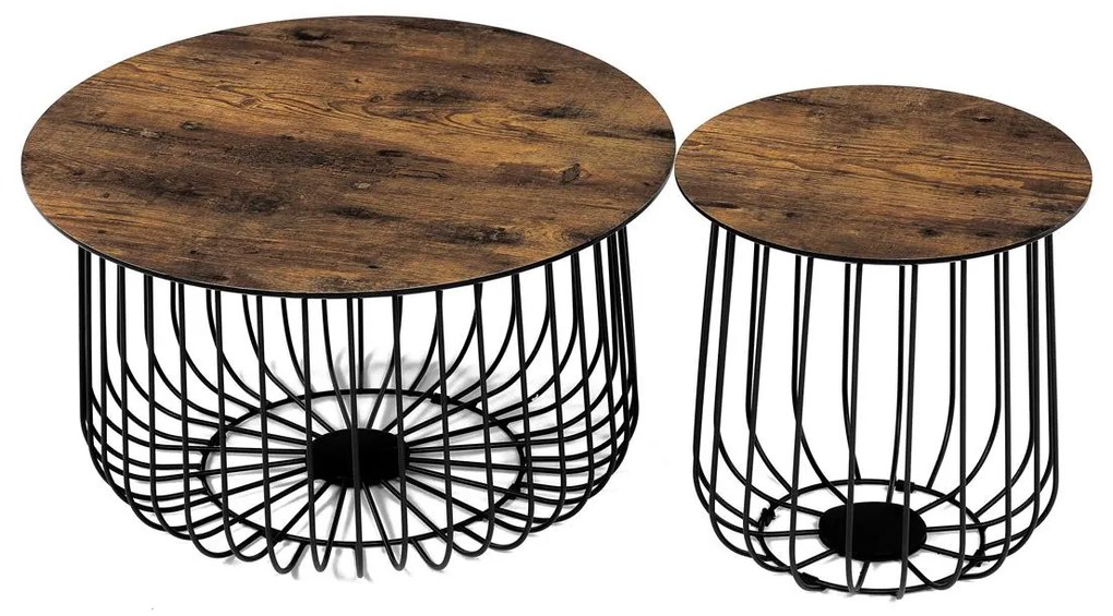 Set 2 măsuțe de cafea Adelantarla (old style wood). 1121139