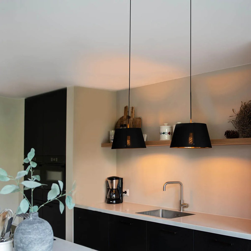 Lampă modernă suspendată neagră - Lofty