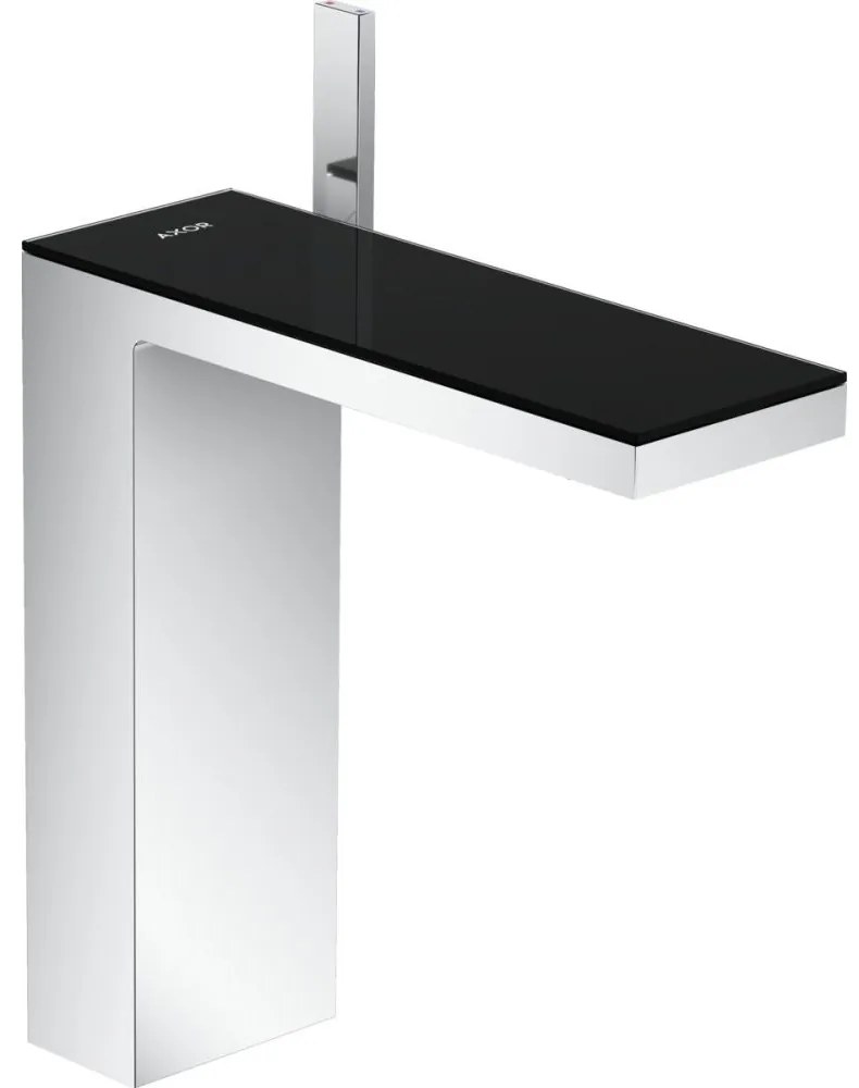 Baterie lavoar baie crom sticla neagra, ventil click-clack, Hansgrohe Axor MyEdition 230 Crom/Sticla neagra