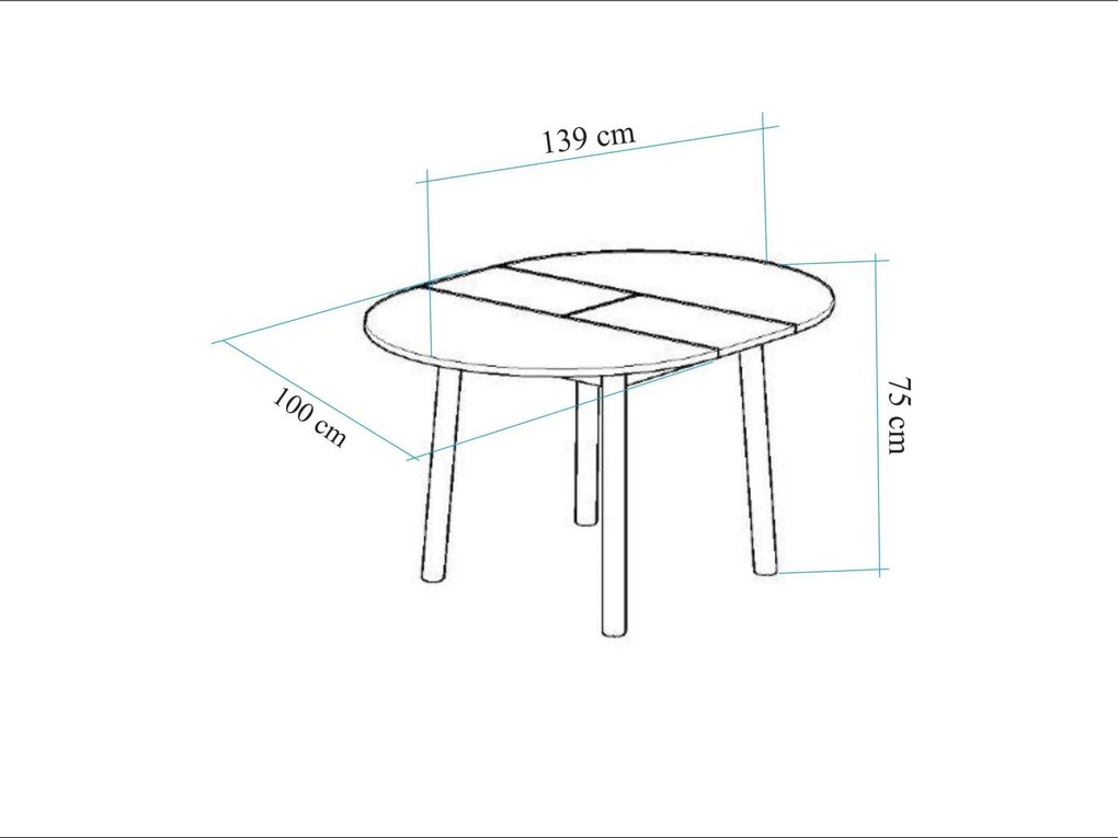 Masă de sufragerie extensibilă Duvasa 5 (Nuc + negru) (pentru 4 persoane). 1093744