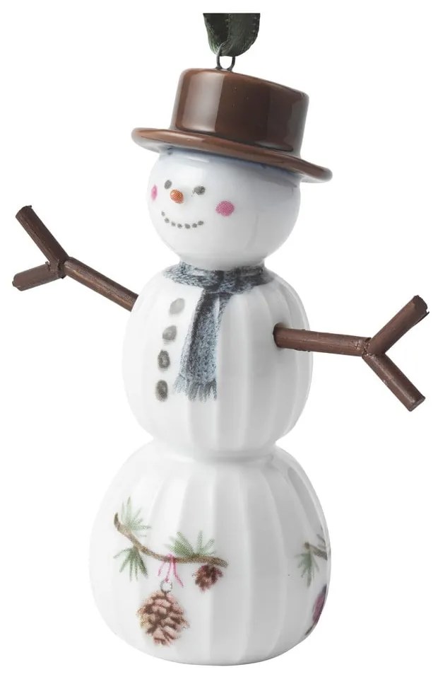 Ornament de Crăciun pictat manual din porțelan ø 4 cm Hammershøi Snowman – Kähler Design