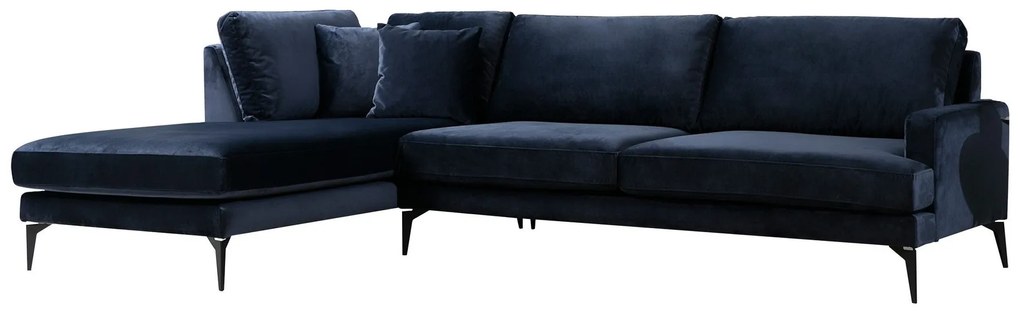 Canapea de colț Papira Corner Left (Chl+3R) - Navy Blue