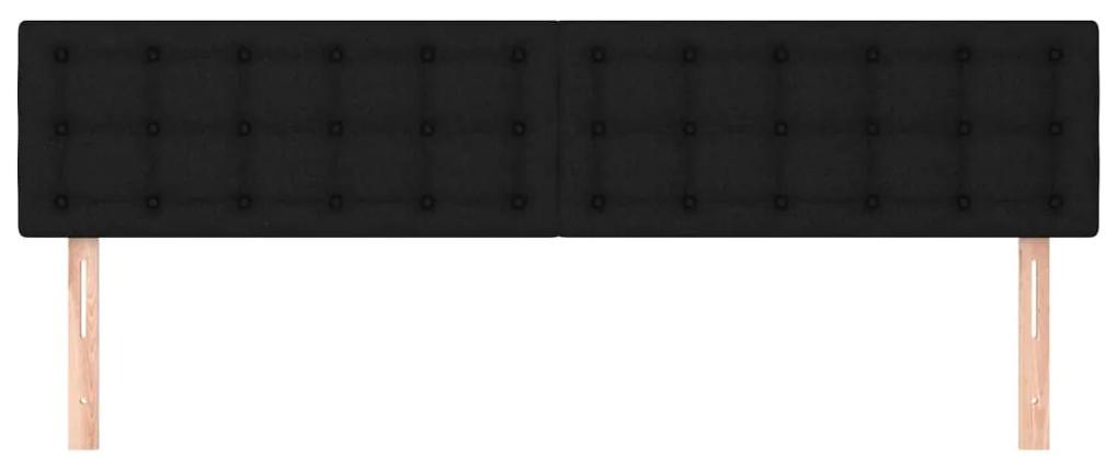 Tablii de pat, 2 buc, negru, 100x5x78 88 cm, textil 2, Negru, 200 x 5 x 78 88 cm