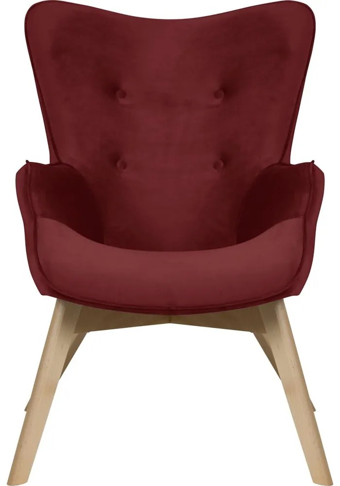 Fotoliu roșu cu tapițerie din catifea Niko – Ropez