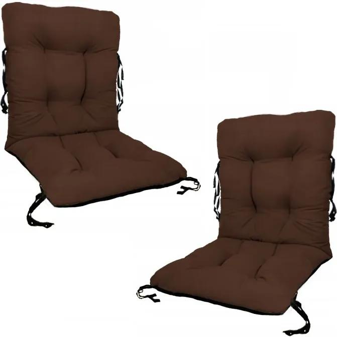 Set 2 Perne sezut/spatar pentru scaun de gradina sau balansoar, 50x50x55 cm, culoare maro