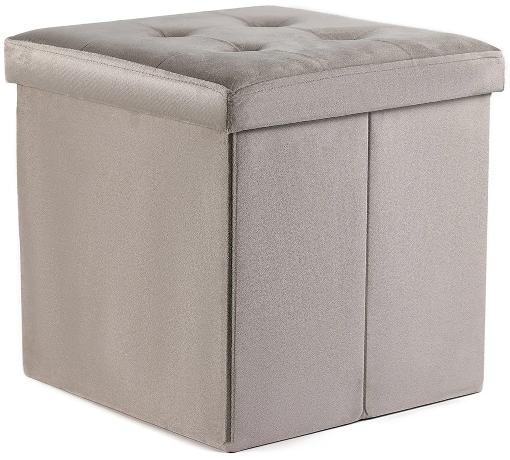 Taburet pliabil bej ZAREX VELVET L