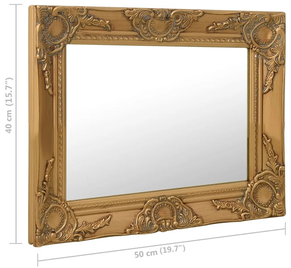 Oglinda de perete in stil baroc, auriu, 50 x 40 cm 1, Auriu, 50 x 40 cm