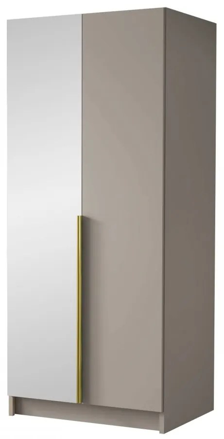 Dulap de haine Smagano II (Alb + auriu) (cu oglindă). 1105803