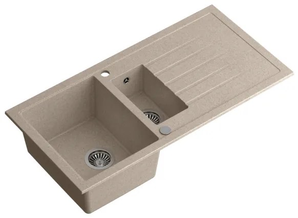 Sapho - Chiuvetă de bucătărie din granit, 100x50 cm, bej