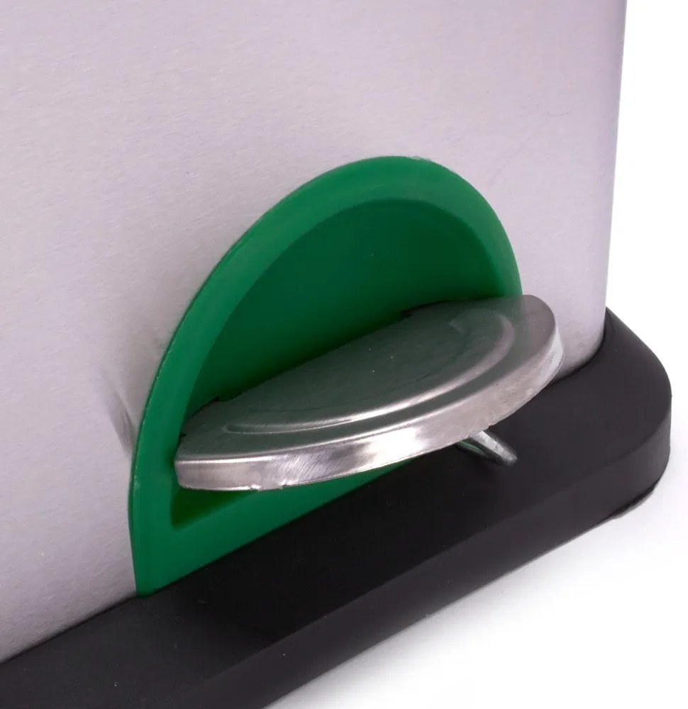 Coș de gunoi argintiu mat pentru reciclare/cu pedală 2x20 l din oțel Tri Selectif – MSV