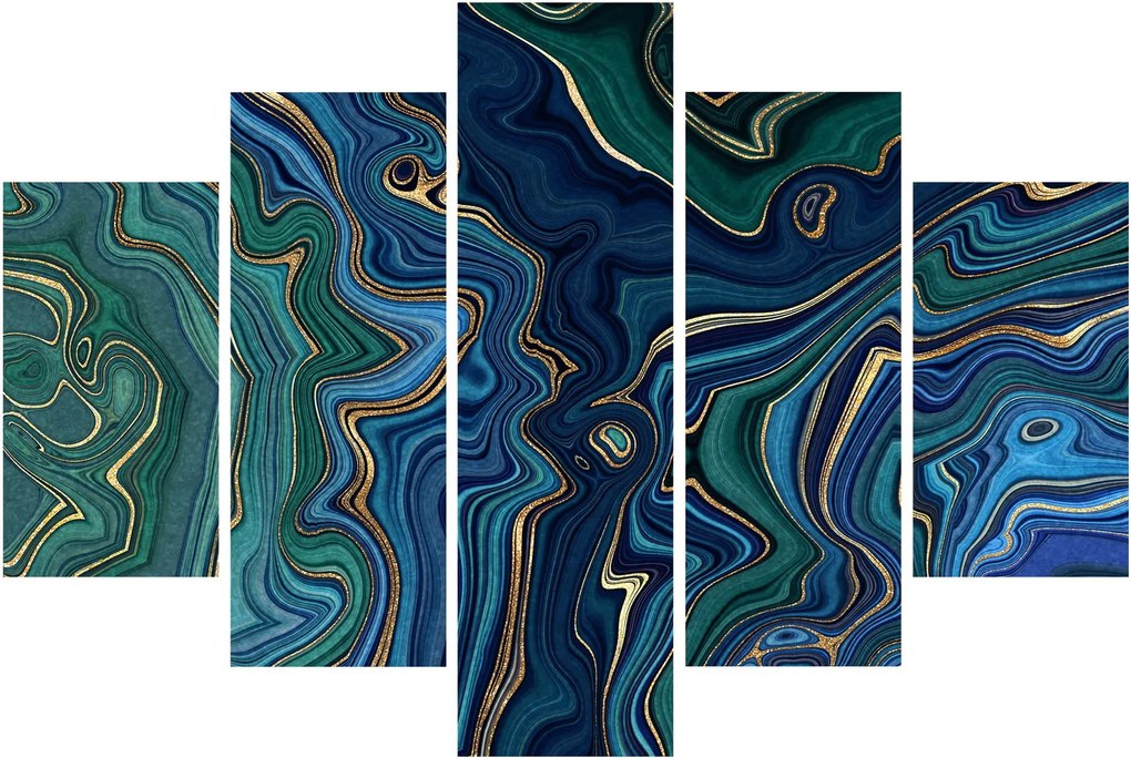 Tablou - Marmură verde- albastru (150x105 cm)