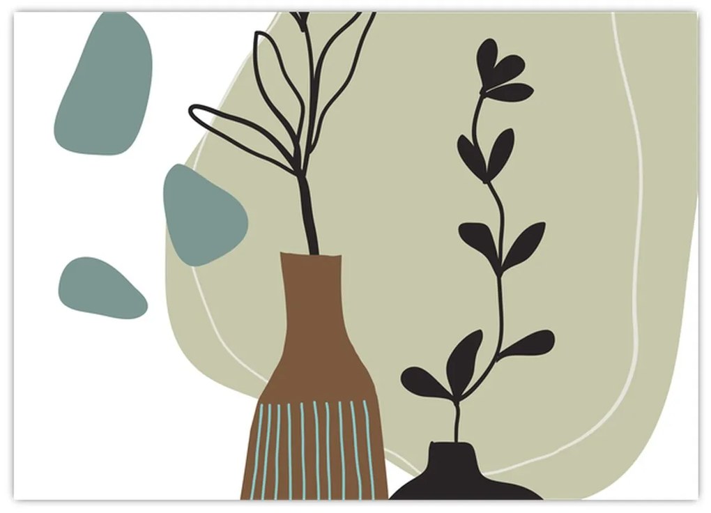 Tablou pe sticlă - Flori într-o vază N⁰2 (70x50 cm)