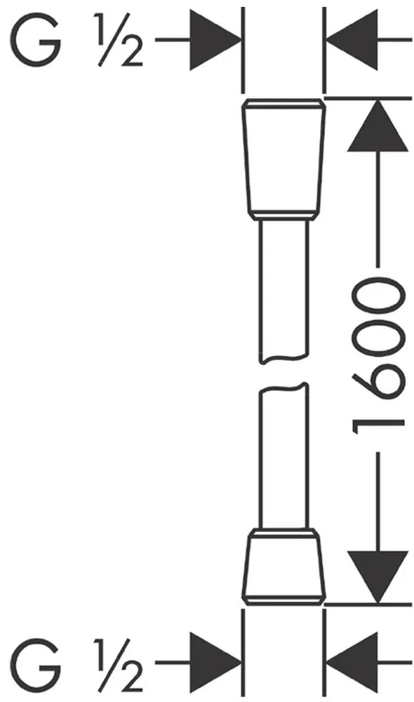 Furtun de dus Isiflex, 1,60 m, crom Crom lucios