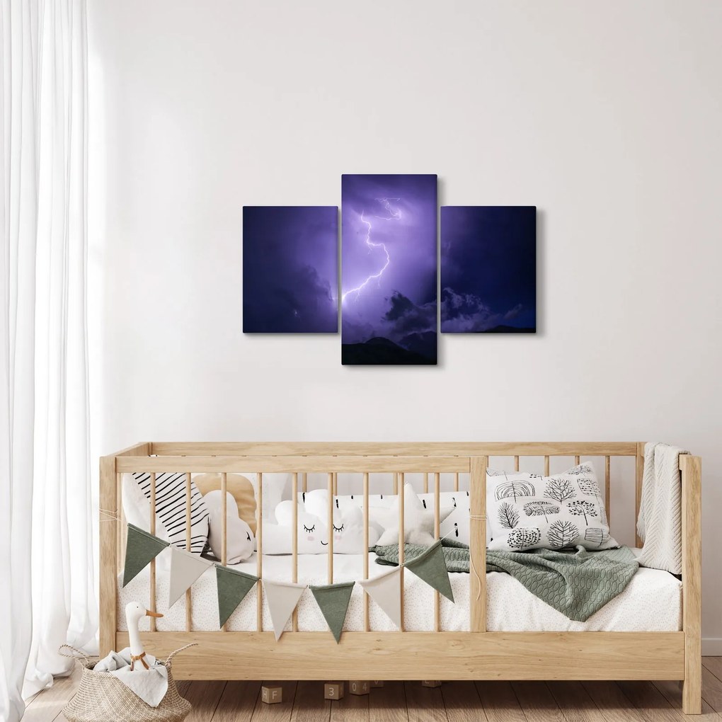 Tablou - cerul violet cu fulger (90x60 cm)