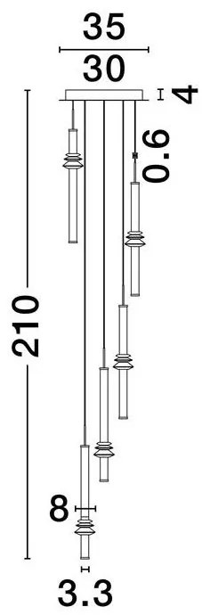 Lustra cu 5 pendule LED design modern ATMOSFERA
