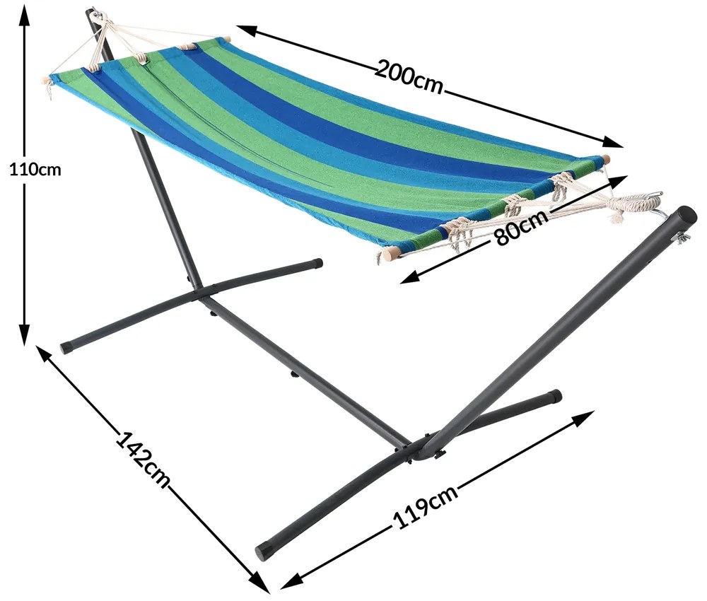 Deuba Hamac cu cadru metalic 200 x 80 cm - verde