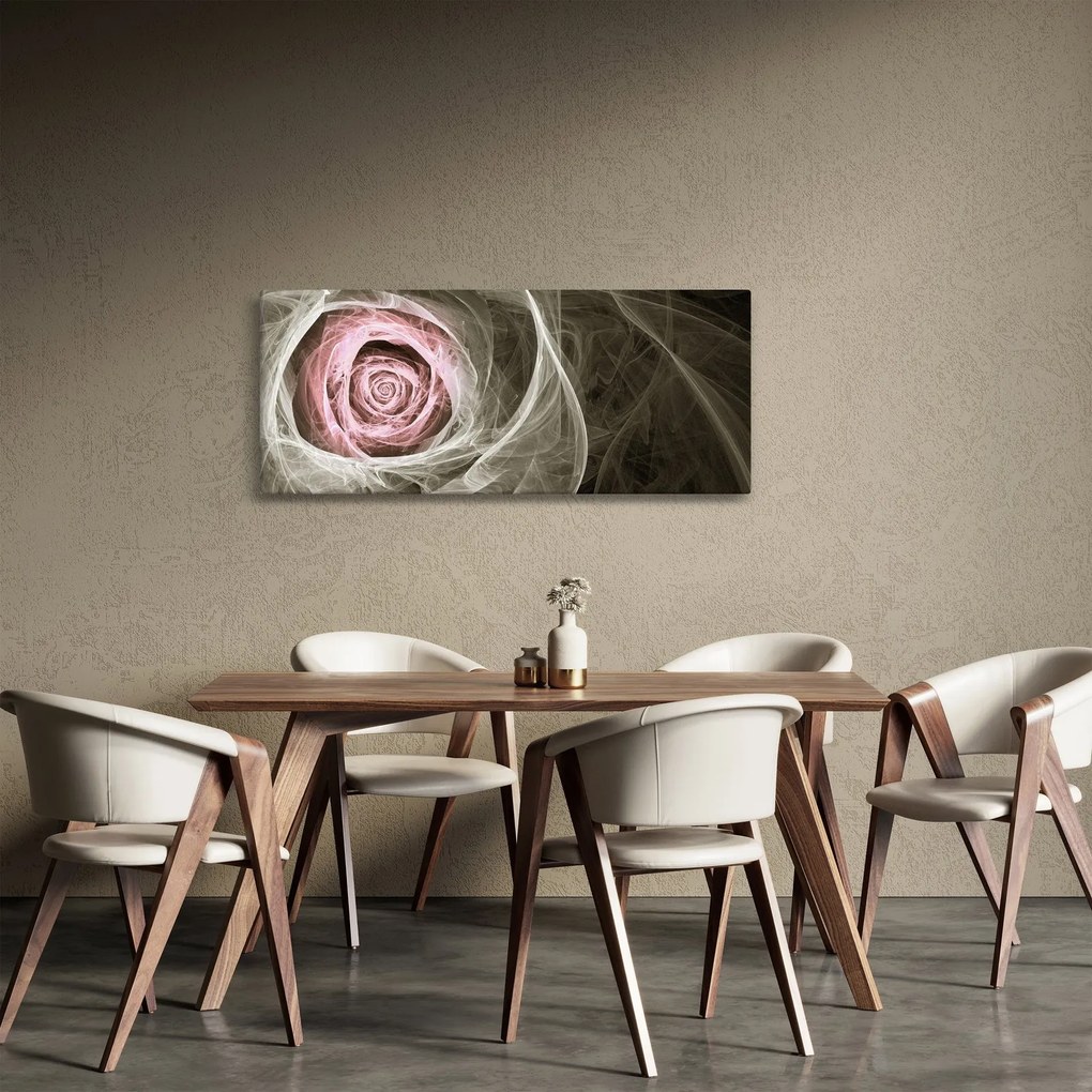 Tablou - Abstract trandafir roz deschis roz (120x50 cm)