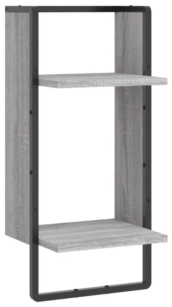 836301 vidaXL Raft de perete cu bară, gri sonoma, 30x25x30 cm