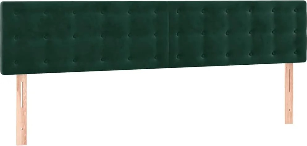 vidaXL Tăblii de pat, verde închis, 160x5x78/88 cm, catifea
