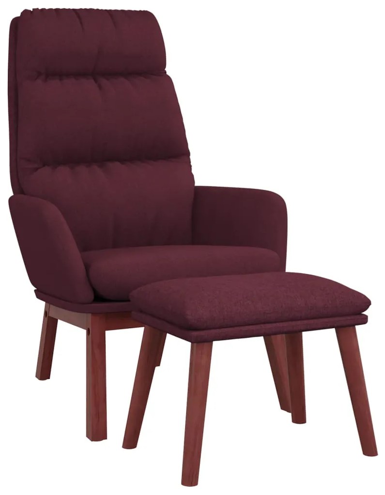 3097573 vidaXL Scaun de relaxare cu taburet, violet, textil