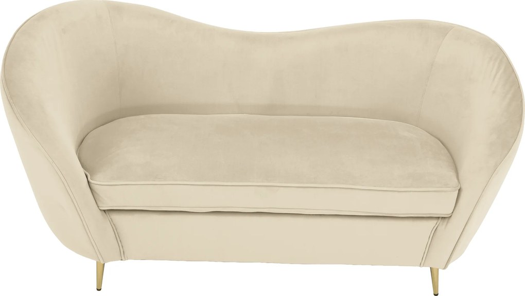 Canapea cu 2 locuri de design, ţesătură Velvet bej/gold crom auriu, EZIO TYP 2