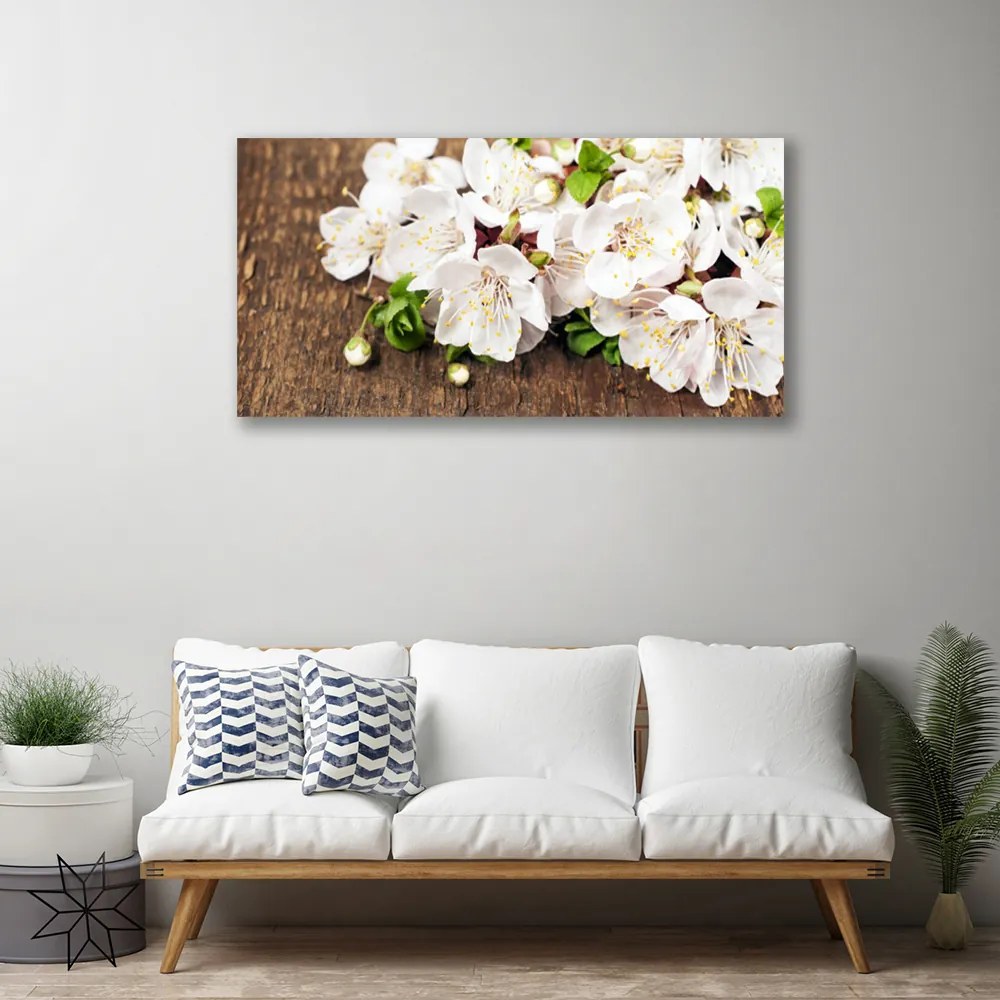 Tablou pe panza canvas Flori Floral alb