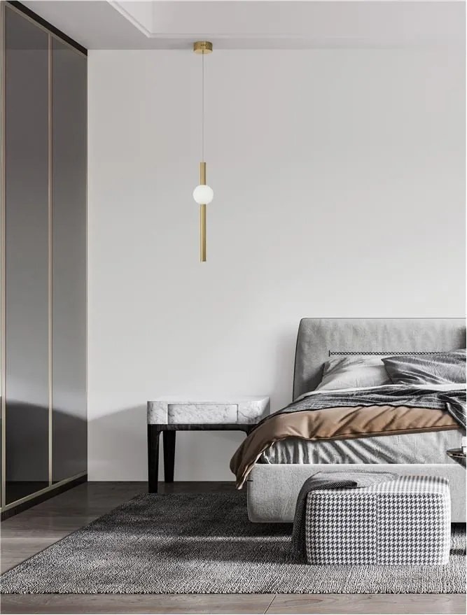 Pendul LED design modern Neutron auriu 12cm