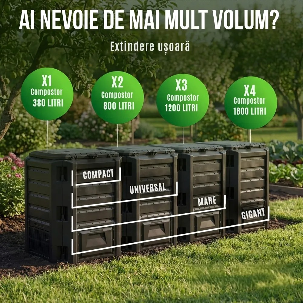 Compostor de grădină - Compogreen 800 l, negru Prosperplast
