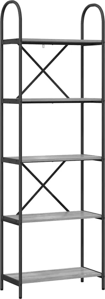vidaXL Raft pentru cărți Gri Sonoma 60 x 30 x 183 cm Lemn compozit