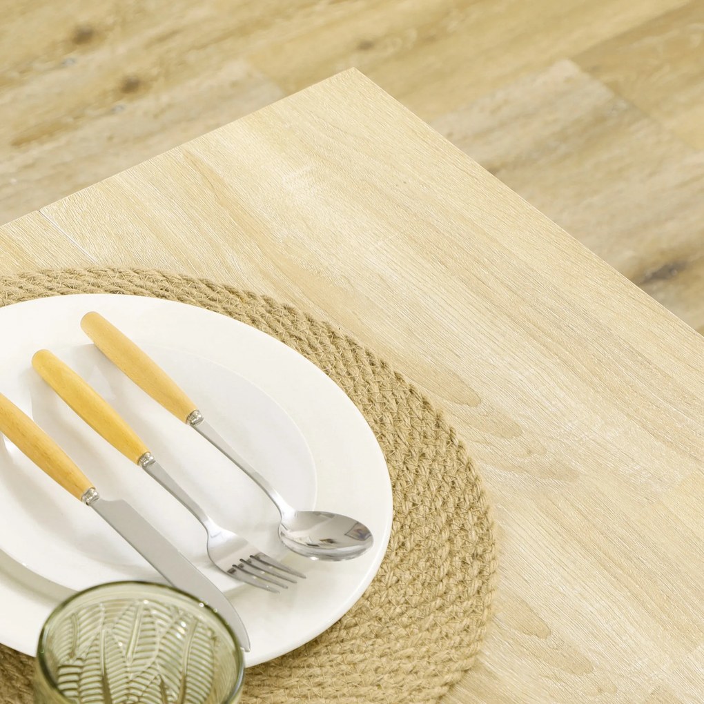 HOMCOM Masă de dining masă de bucătărie design modern cu placa mare pentru 2-4 persoane din lemn dim. 120L x 69l x 75H cm stejar | Aosom Romania