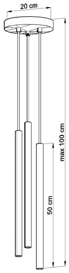 Lustră neagră din metal ø 20 cm Fideus – Sollux