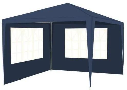 Pavilion pentru gradina/terasa, cadru metalic, 2 pereti, cu ferestre, albastru, 3x3x2.5 m