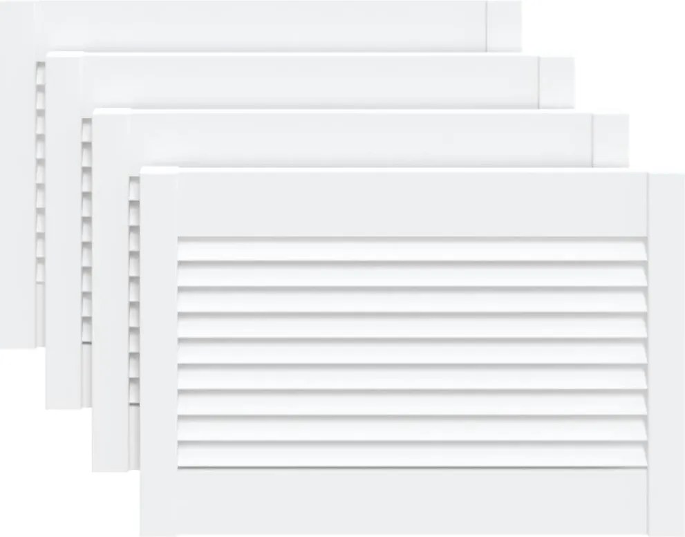 vidaXL Uși dulap design lambriu 4 buc. alb 39,5x59,4 cm lemn masiv pin