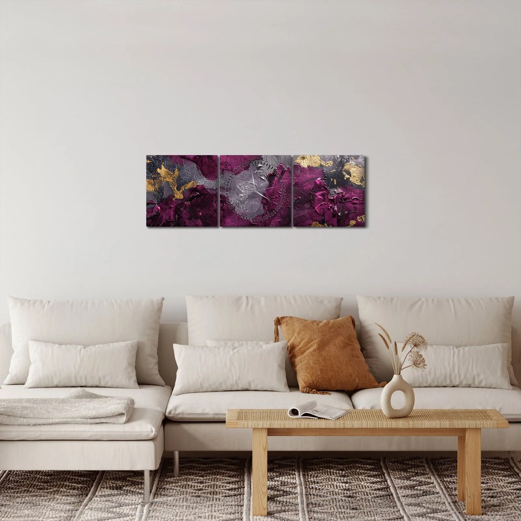 Tablou - Texturizarea abstracției (cu ceas) (90x30 cm)
