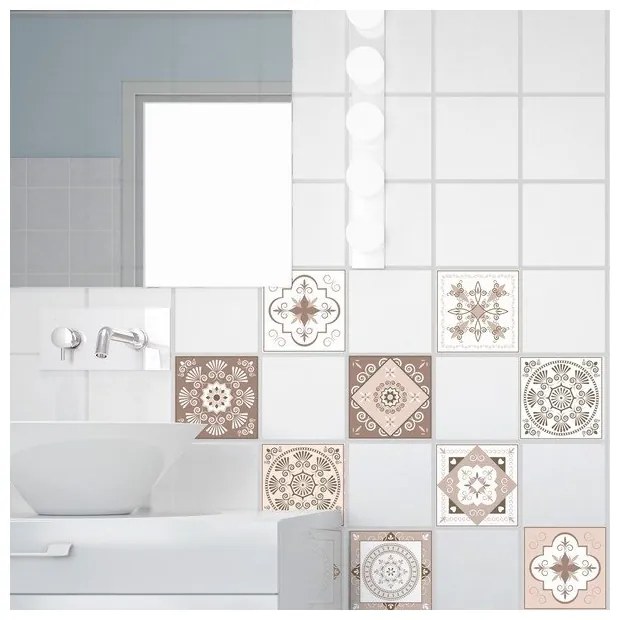 Set 15 autocolante de perete Ambiance Ezeiza, 15 x 15 cm