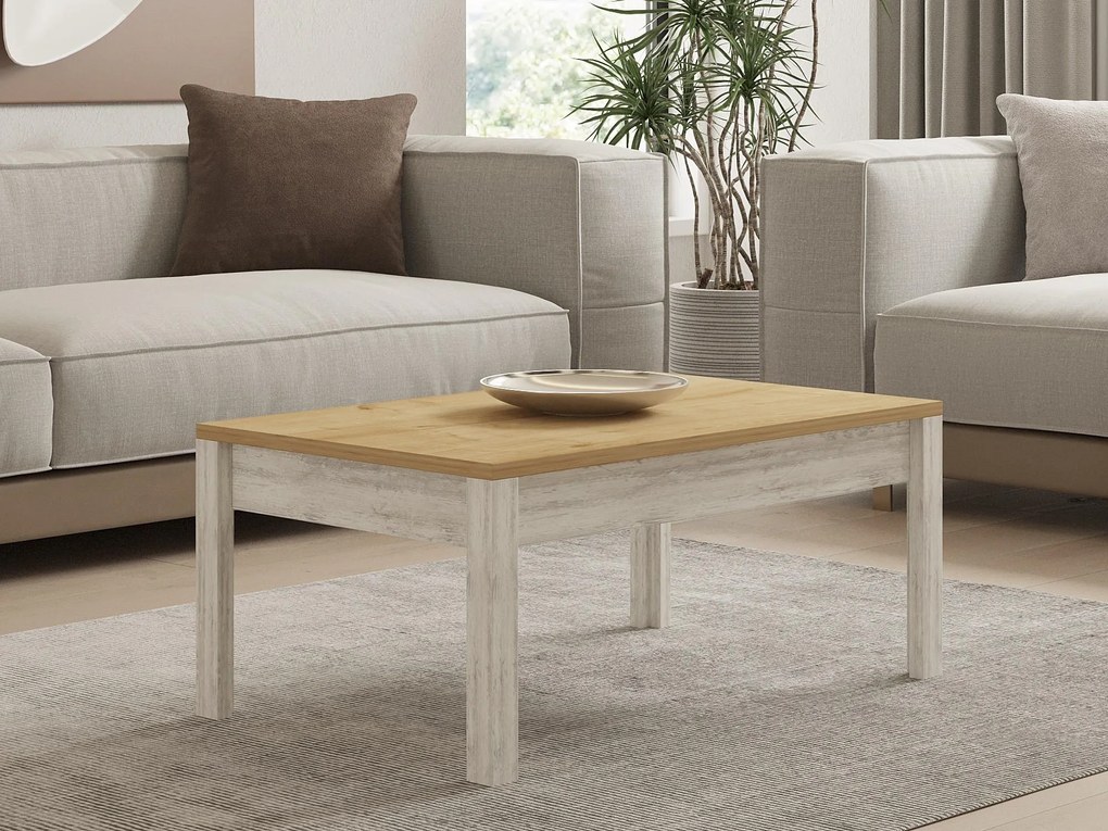 Măsuță de cafea Dudelo (stejar zafir + alb) . 1093173