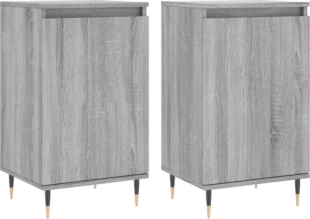 vidaXL Servante, 2 buc., gri sonoma, 40x35x70 cm, lemn prelucrat