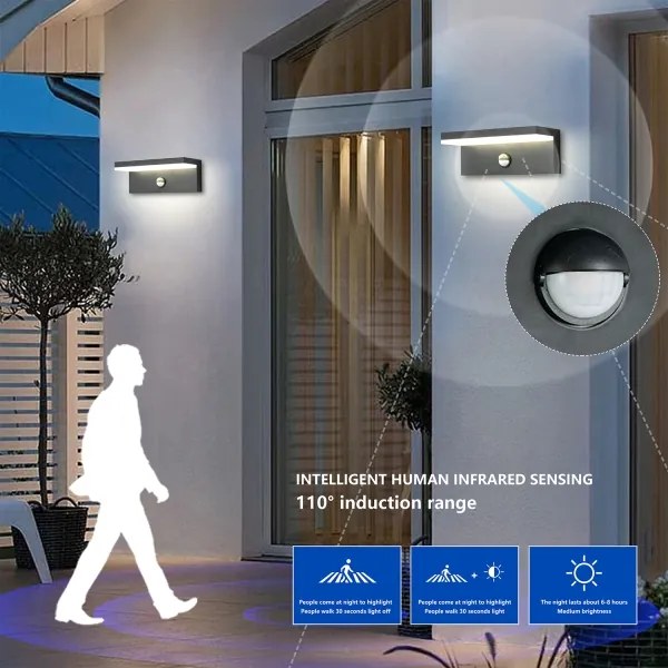 Brilagi-LED Aplica de perete exterior cu senzor TESSI LED/10W/230V antracit IP54